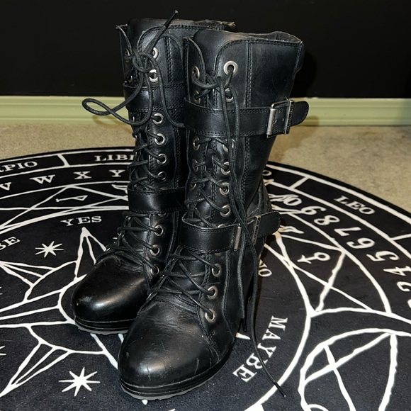 Harley-Davidson real leather high heeled boot - Picture 1 of 6